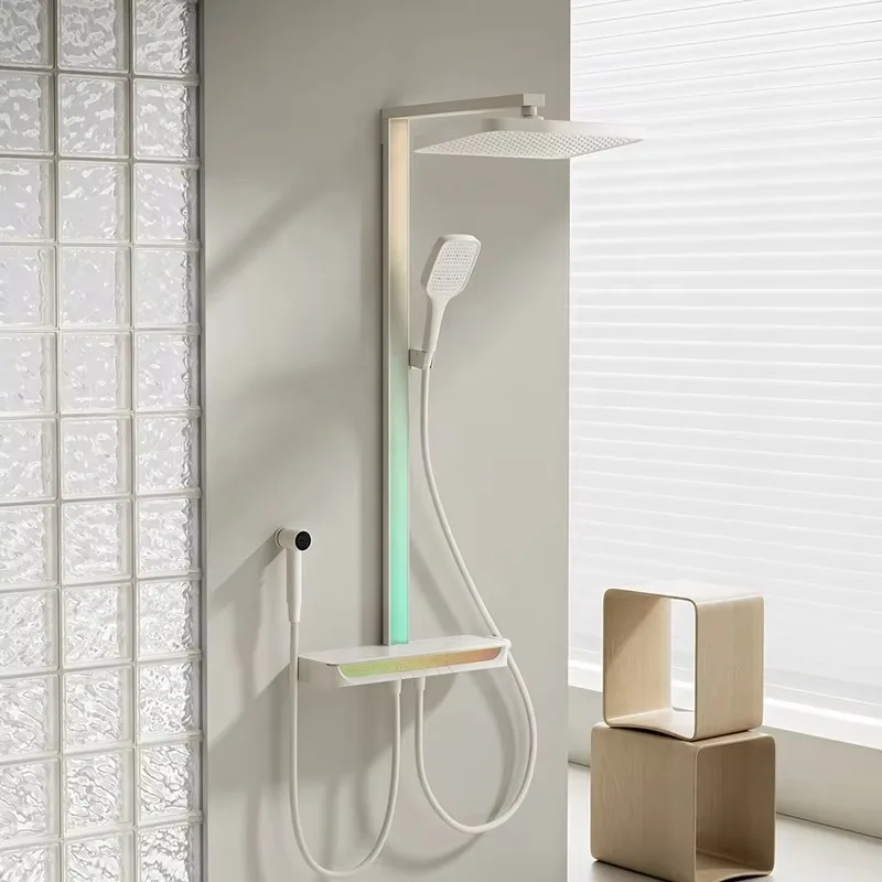 Factory Price New Brass Luxury Indoor Modern Digital Adjustable Rainfall Shower System Smart Bathroom Shower System Set for Home