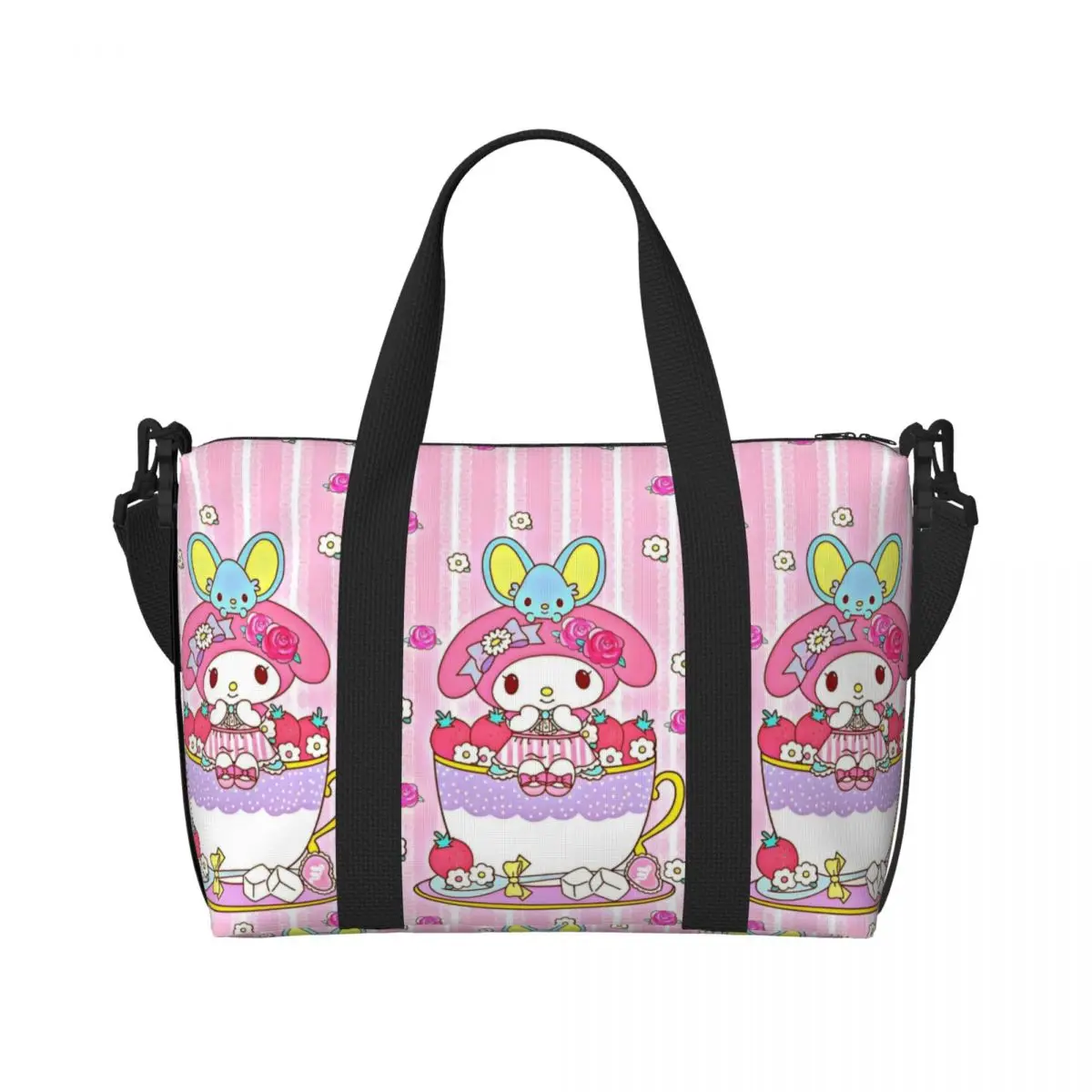 

Custom Melody Cartoon Movie Beach Tote Bag for Women Extra Large Gym Carry On Fashion Film Travel Shopping Bags