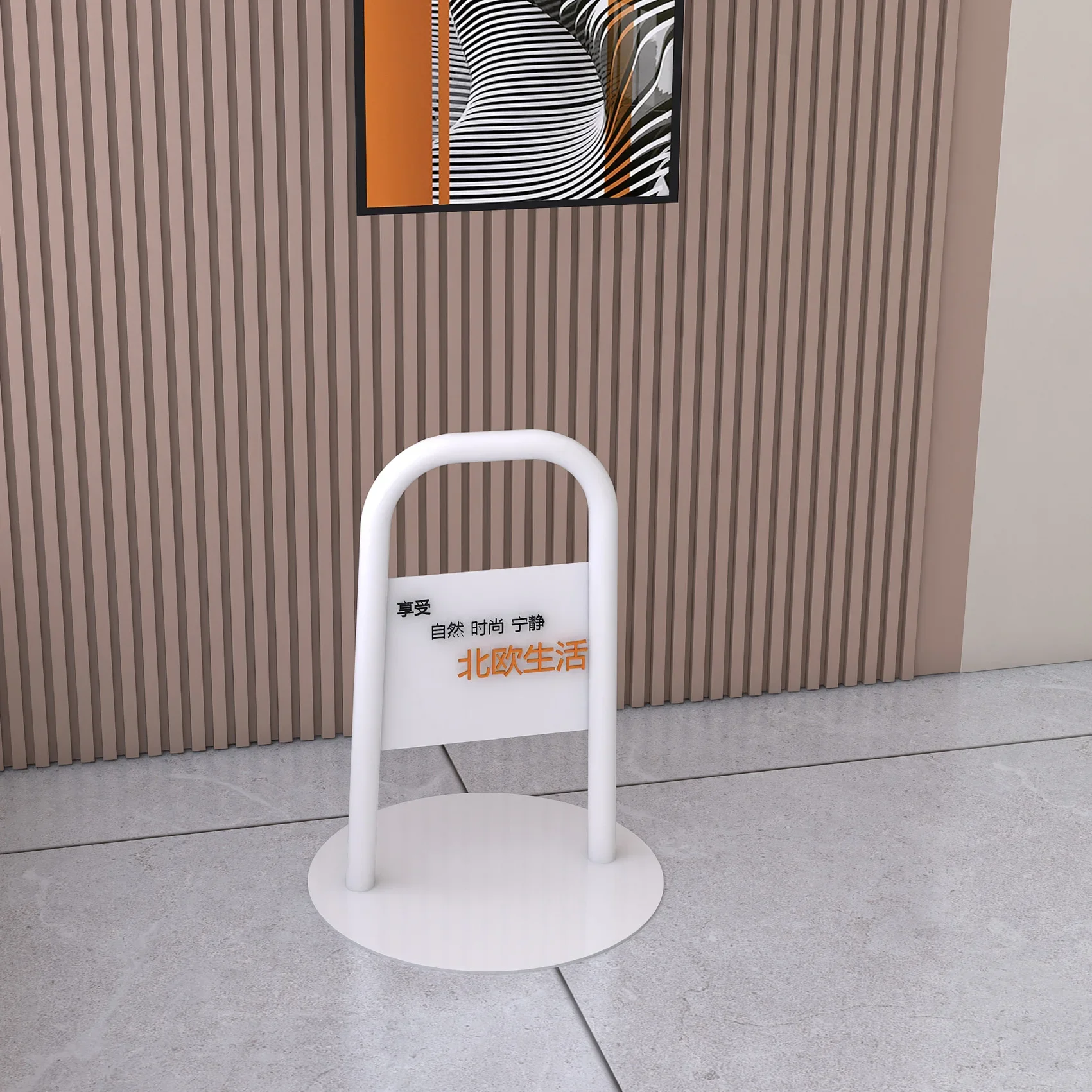 Floor-to-ceiling vertical door display stand Small sign Korea Internet celebrity coffee shop B & B outdoor wrought iron paint bi