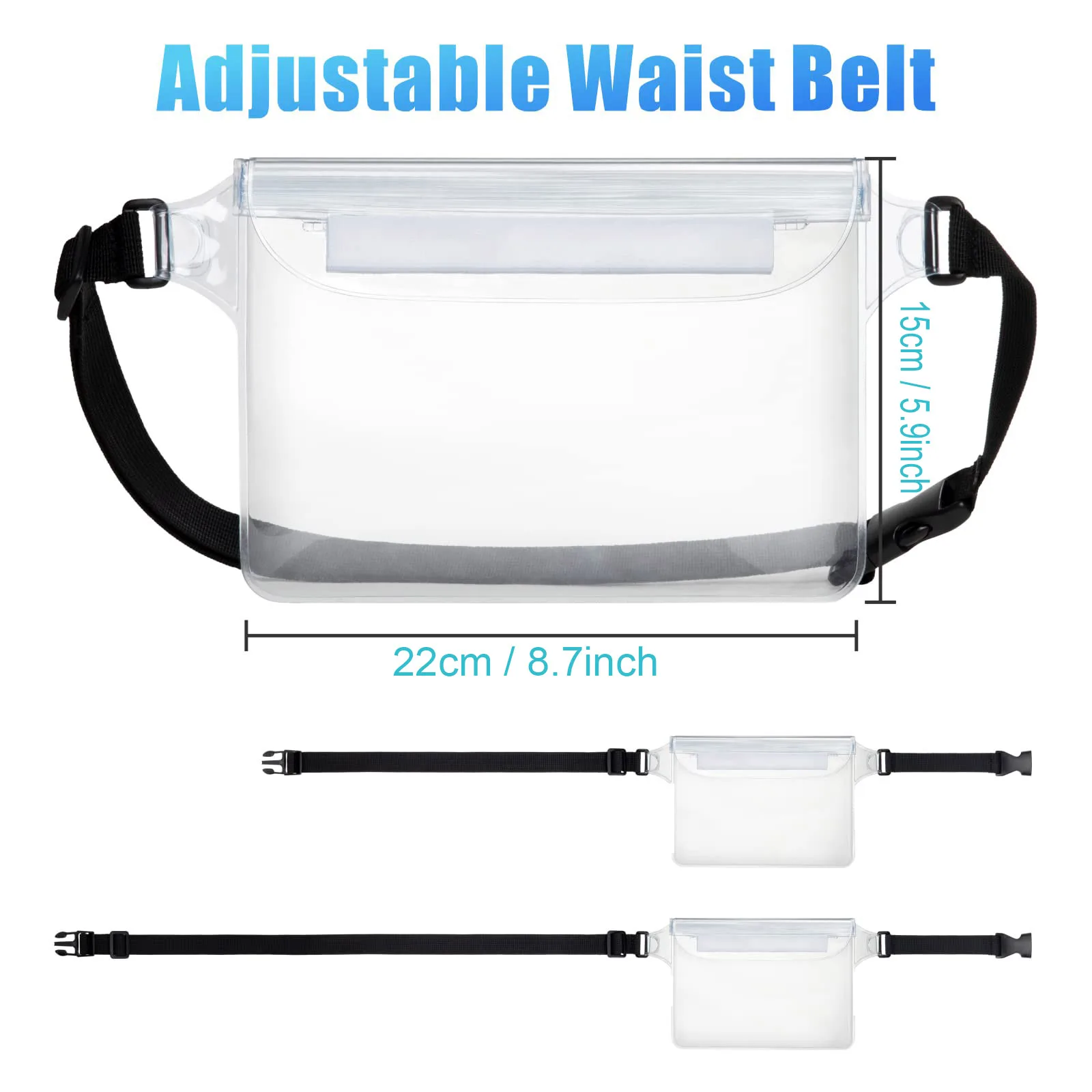 Bolsa Impermeable para Teléfono con Correa Ajustable para la Cintura, Bolsa Seca para Mantener el Teléfono y Objetos de Valor Seguros para la Playa, Natación, Kayak, Navegación, Pesca