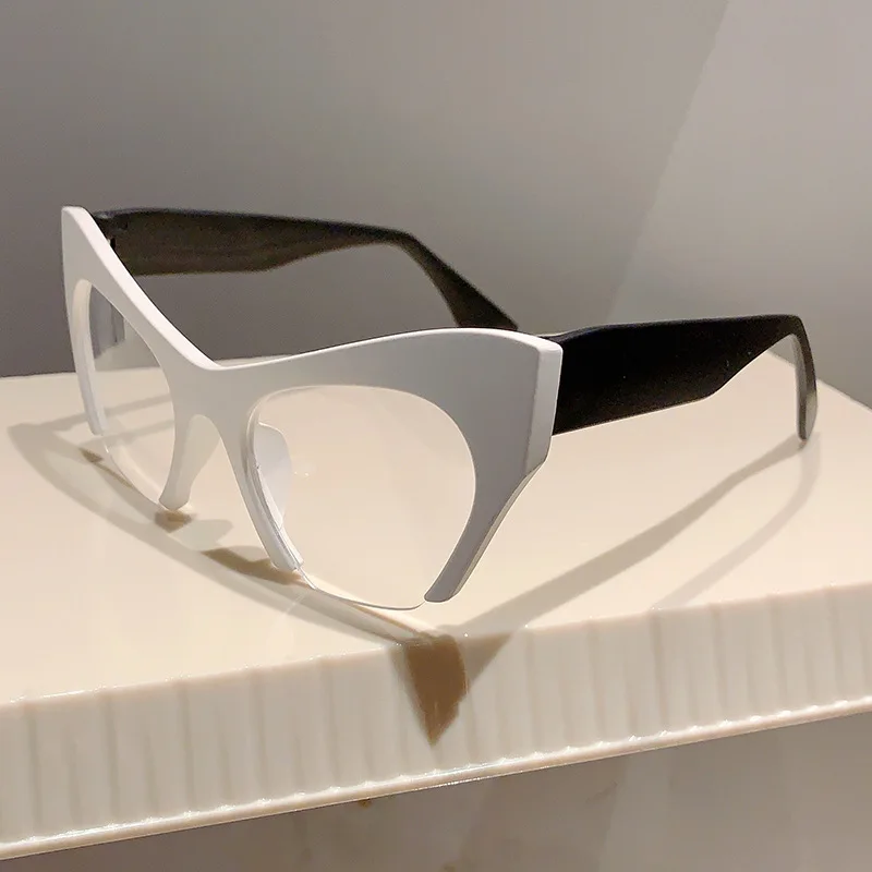 Retro Damen Halbrahmen Cat Eye Brillengestelle Mode Optischer Rahmen – Detail 12