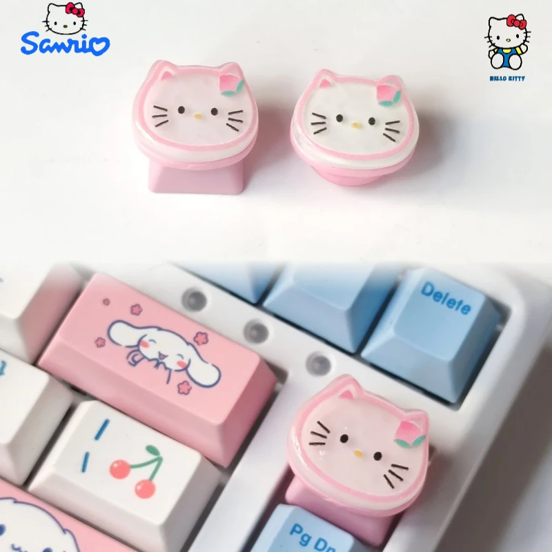 

Sanrio Hello Kitty cartoon cute square keycap creative Kawaii girls mechanical keyboard decoration keycap gift wholesale