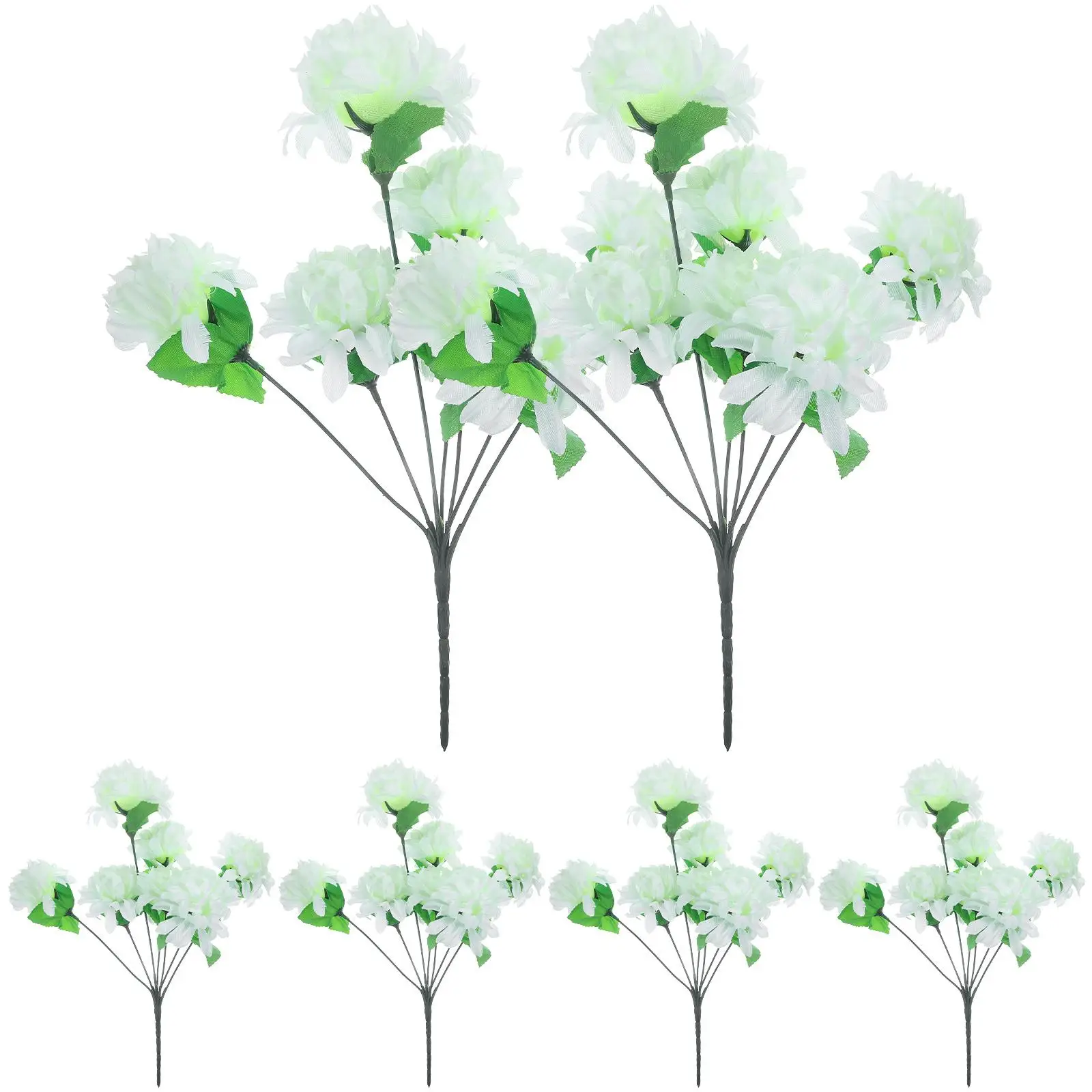 

4 Pcs Realistic Artificial Chrysanthemum Bouquet Outdoor Grave Decoration Cemetery Tomb Headstone Remembrance Symbol
