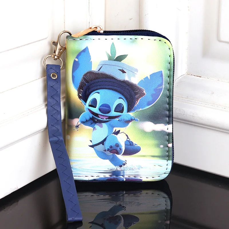 Disney Mini Stitch Wallet for Women Kawaii Cartoon Coin Purse Pu Leather Handbag Durable Portable Lightweight