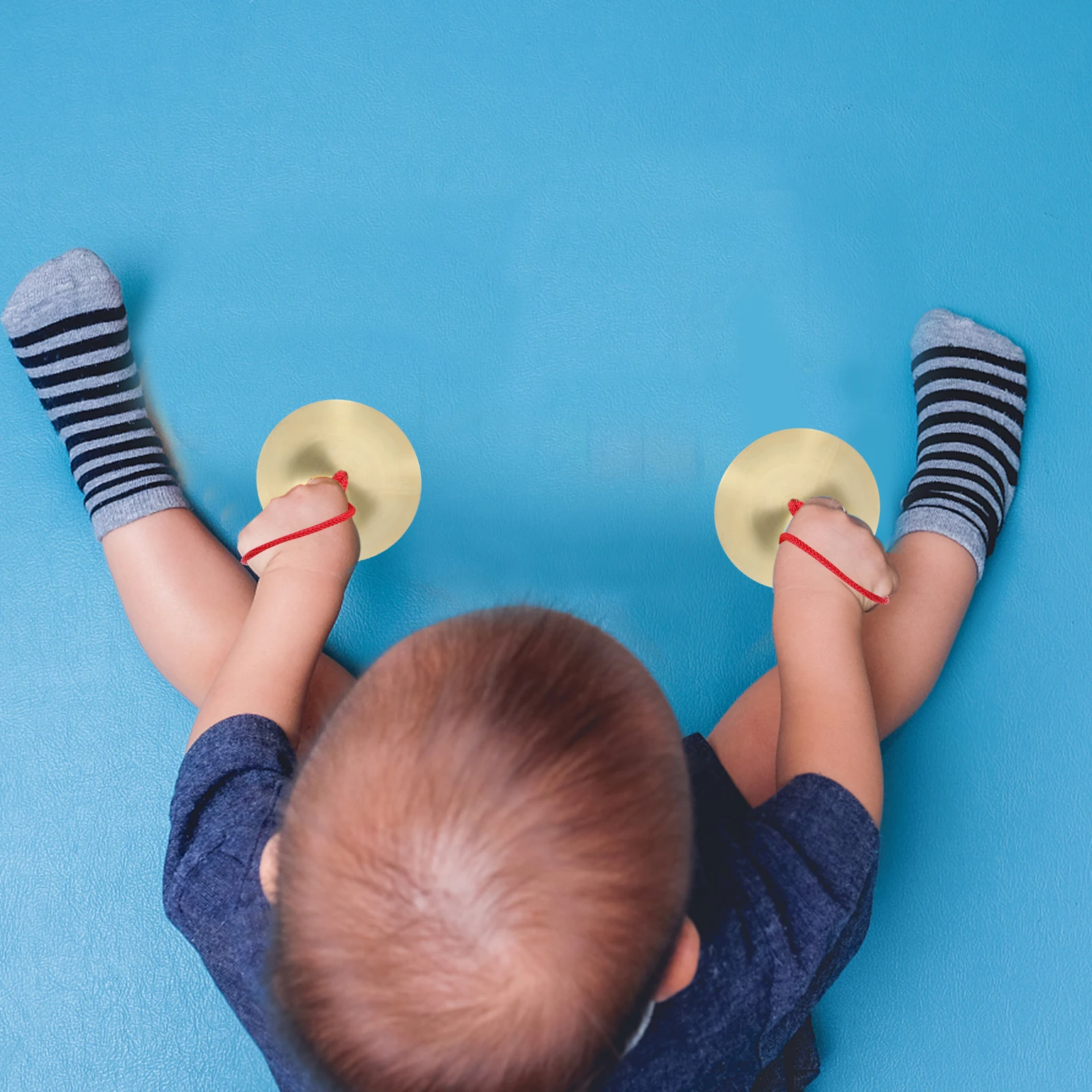 

1 Pair Alloy Finger Cymbals For Kids Small Percussion Instruments Children Dance Party Musical Tool Shiny Durable Smooth Edge