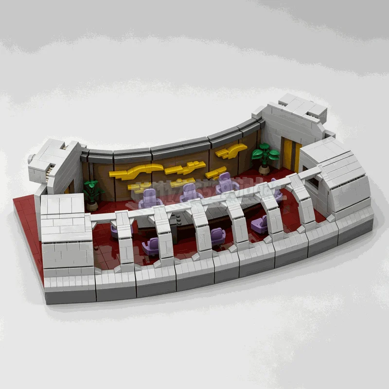 NEW 2040PCS MOC Sci Fi Space Cruiser Observation Lounge Scene Model Custom Building Blocks DIY Creative Assembly Collection Gift