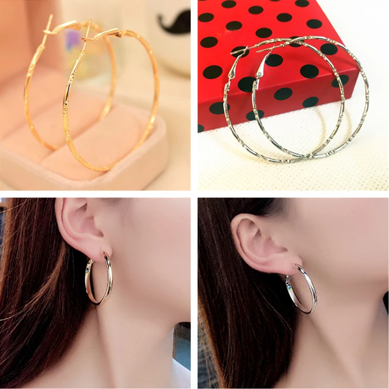 Love Heart Hoop Earrings Peach Heart Geometric Earrings Fashion Purple Personality Earring For Woman Gift Simple Pop Jewelry