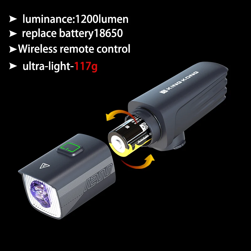 

Replaceable 18650 battery bicycle lamp, with anti-glare cutoff line light spot, ultra-light bicycle lamp