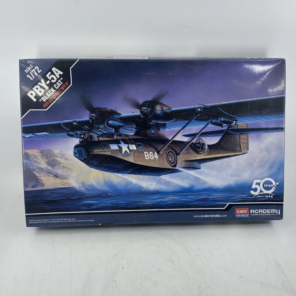Academy 12487 1/72 Schaal PBY-5A Catalina Zwarte Kat Anti Onderzeeër Vliegtuig Hobby Ambachtelijke Speelgoed Plastic Modelbouwpakket
