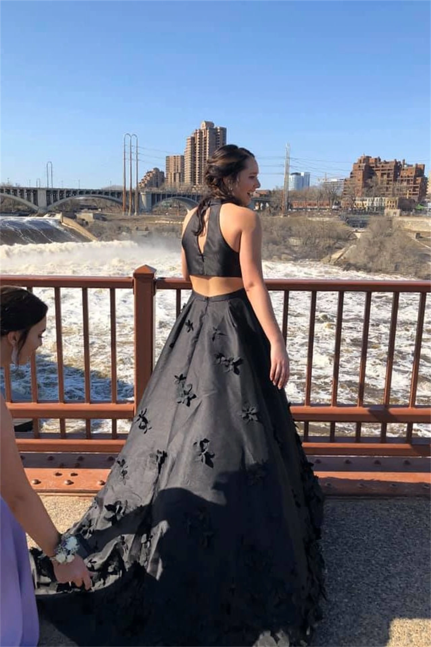 Aileen 3D Flowers Ball Gowns Satin Gala Dresses Woman 2024 for Party Dresses Woman Black Saudi Women Evening Dress Two Piece Set