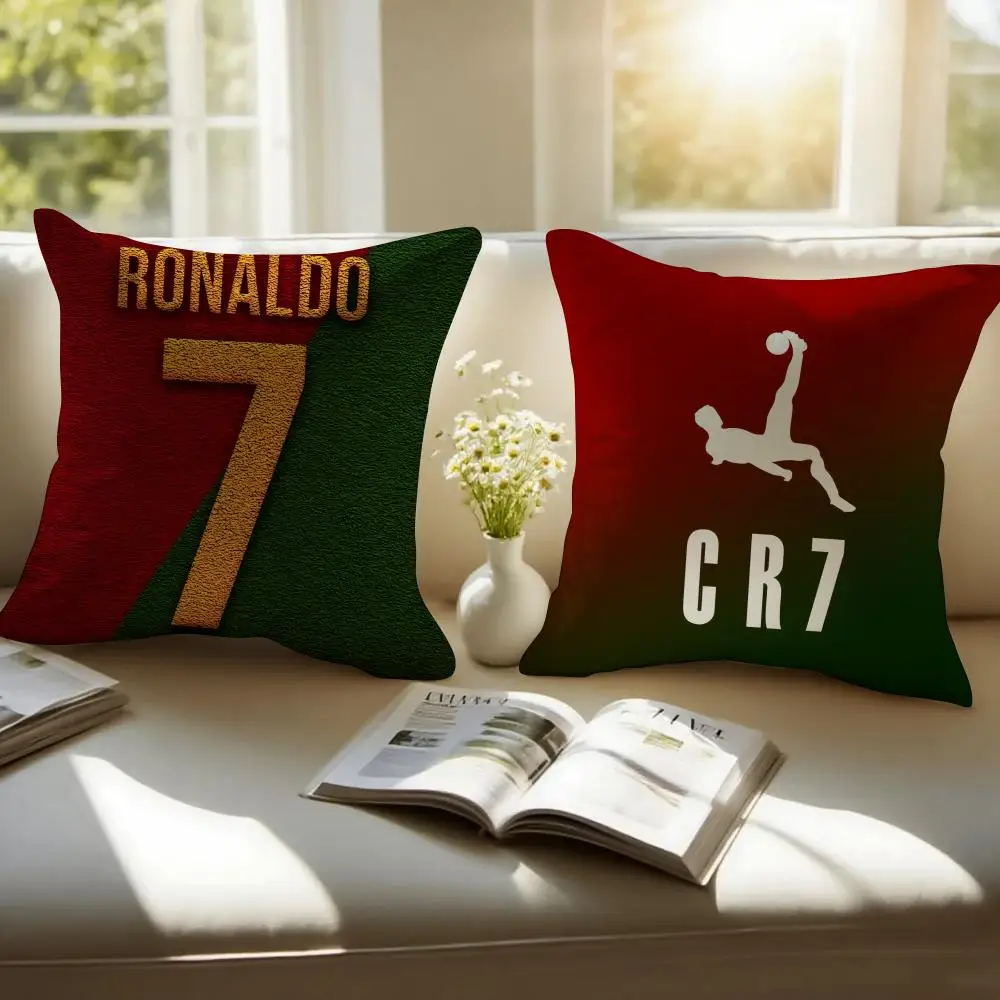 Legendary CR7 C-Cristiano Ronaldo Cushion Cover Pillowcase Anti-dustmite Invisible Zipper Short Plush Sofa Cushion