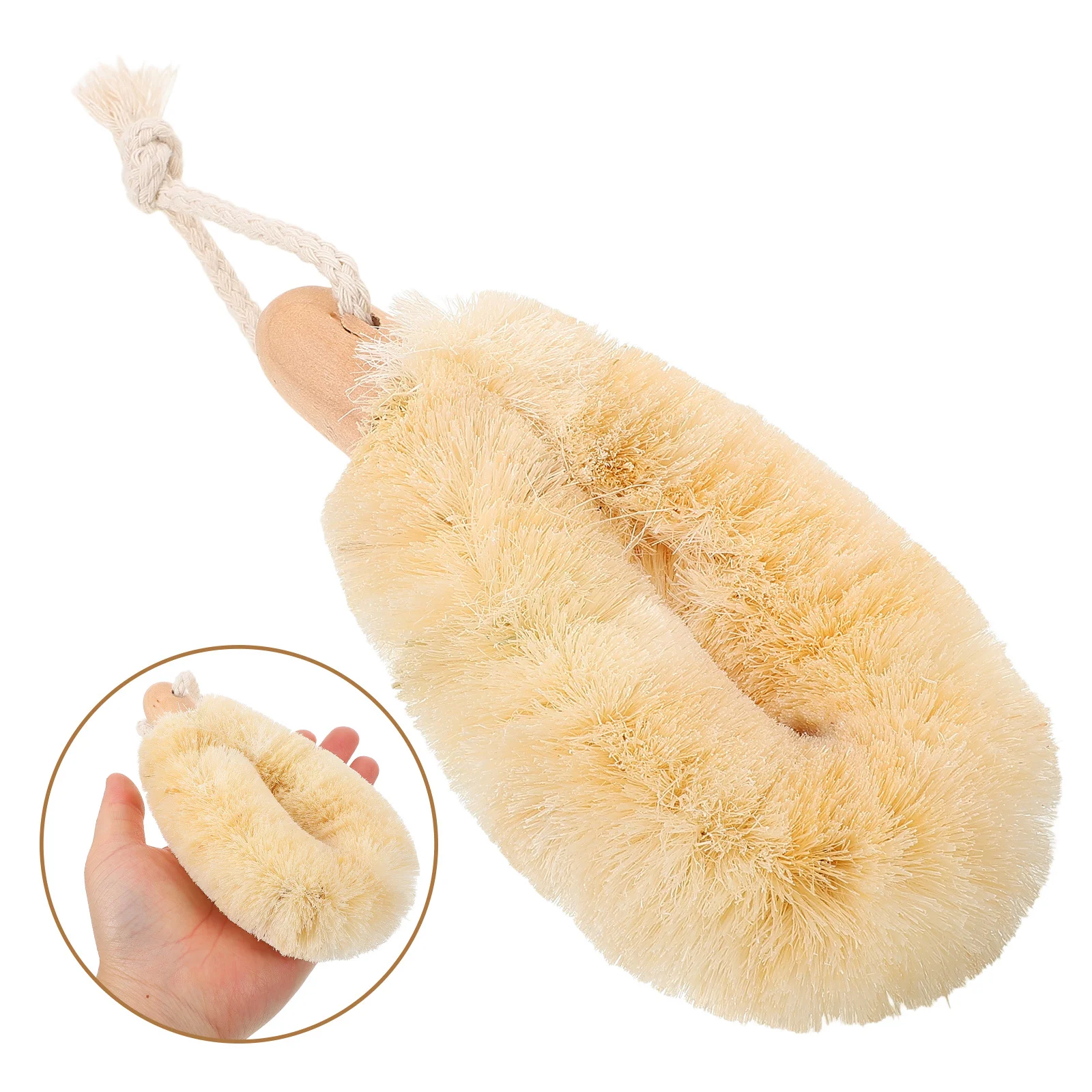 

Comfortable Back Scrubber Sisal Fiber Sponge Wear-Resistant Body Cleaning Gentle Exfoliation Shower Tool Bath Sponge