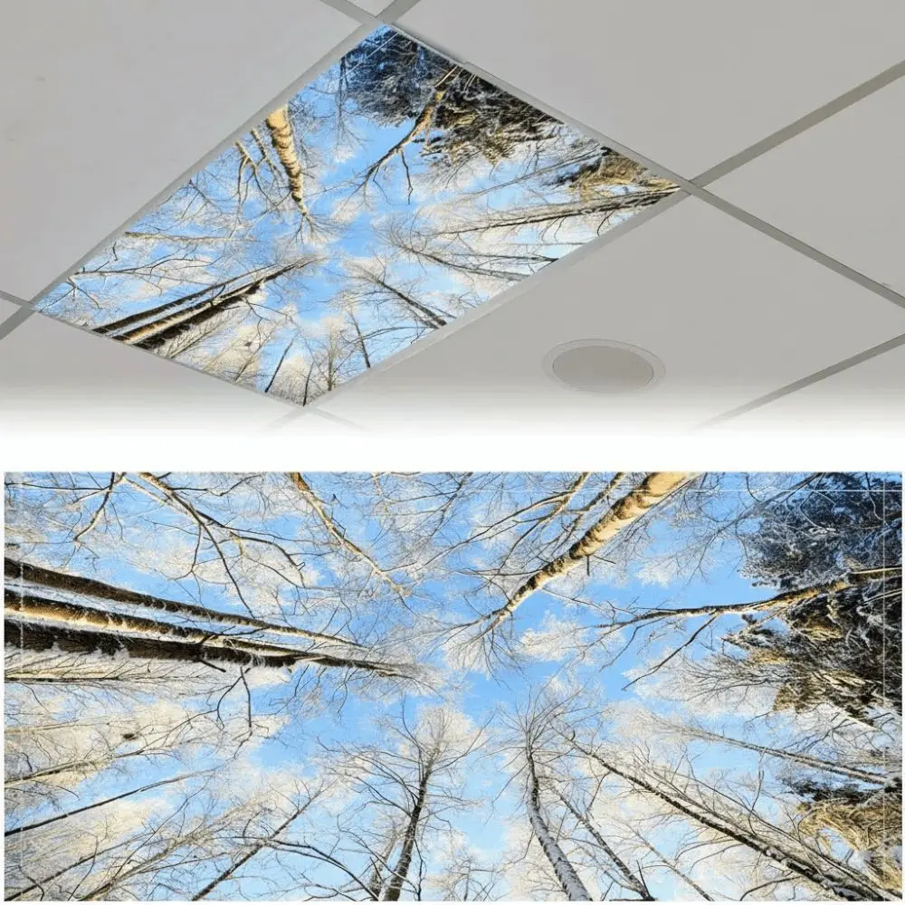Eye-protective 120*60cm Lampshade Anti-glare with 10 Magnetic Buckles Magnetic Light Filters 15 Styles Sky Fabric Lampshade Home