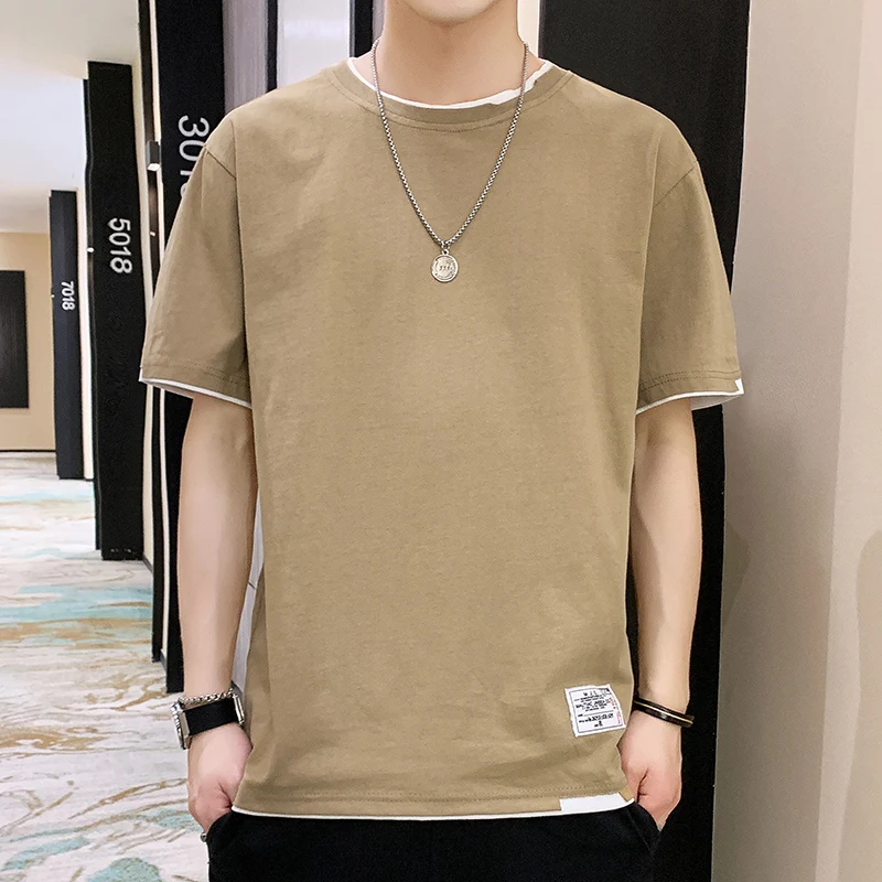 LISM 2022 Summer Hot Sale 100% Cotton Solid Short Sleeve T Shirt Men Causal O-Neck Basic T-shirt Male High Quality Classic Tops image 6