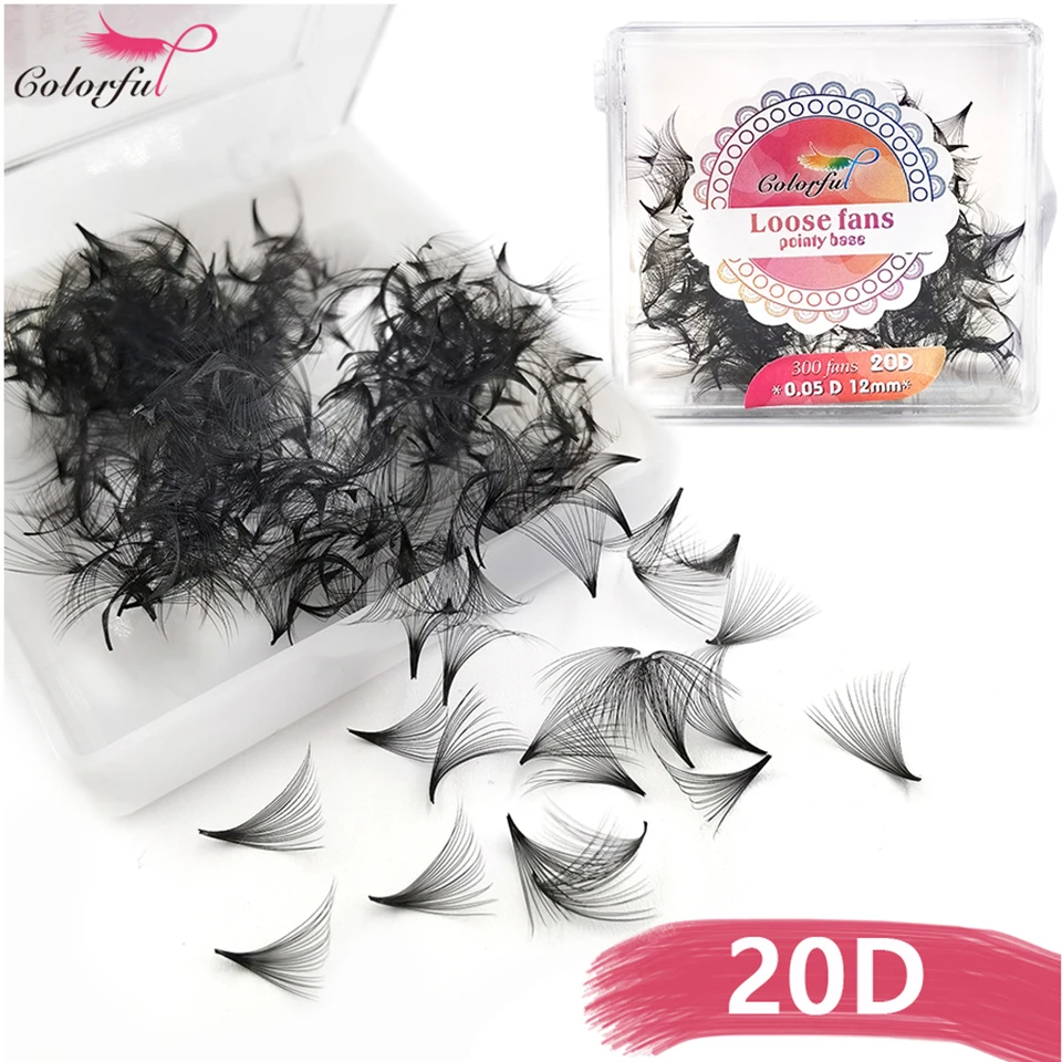 

30D Loose Fans Eyelash Extensions Pointy Slim Base Promade Volume Fans Matte Black Russian Volume Professional Lash Makeup Cilio