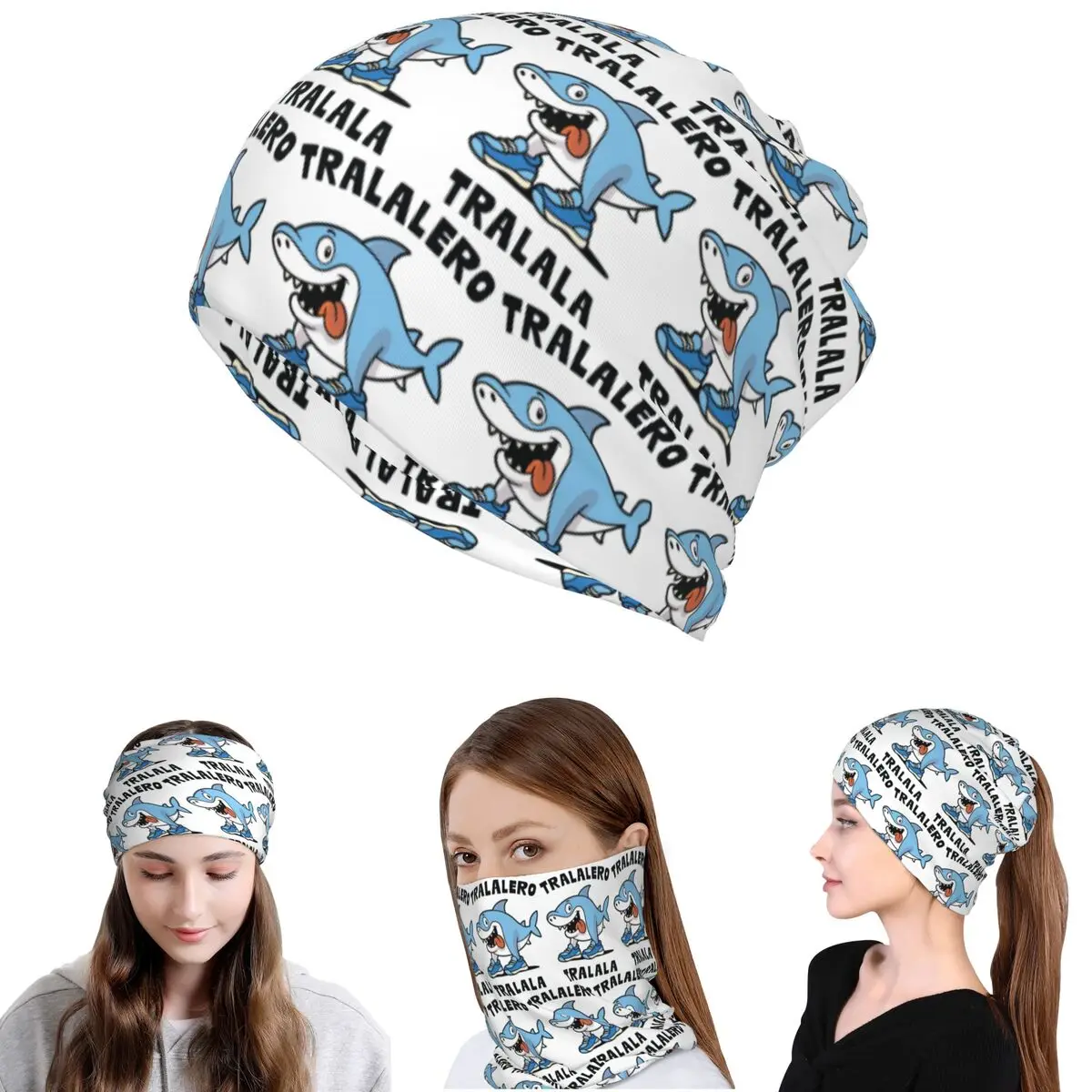 

Tralalero Tralala Bandana Neck Cover Mask Scarf Warm Face Mask Beanies Hat for Men Women Adult All Season