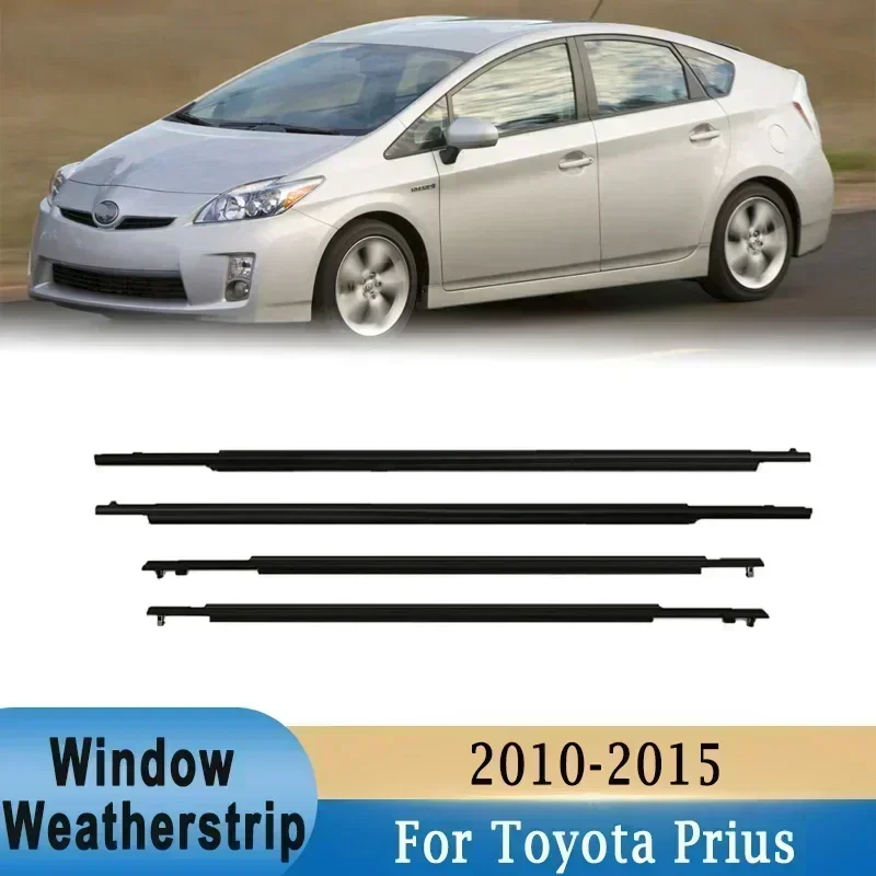 For Toyota Prius 2004-2015 Window Outer Weatherstrip Side Door Glass Rubber Belt Moulding Trim Waterproof Sealing Protector