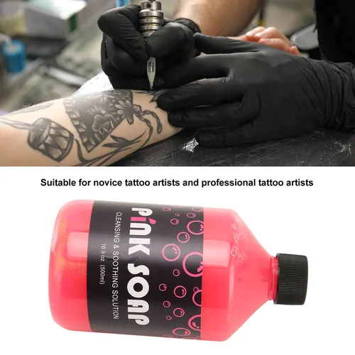 Imagen 1 del producto Jabón azul Microblading de 500ml, solución calmante de limpieza para evitar la irritación de la piel, suministro de estudio de tatuaje, accesorios de tatuaje