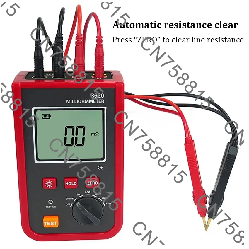 High precision test current 5A wire resistance, micro ohmmeter, DC low resistance tester