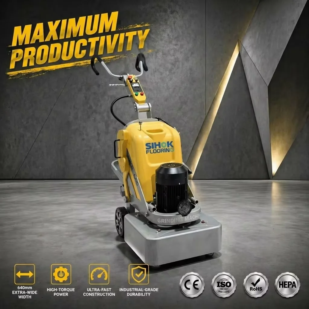Road Use Heavy Duty Electric Powered Concrete Grinder Polisher For Pavement Mortar Cement Floor Epoxy Removal