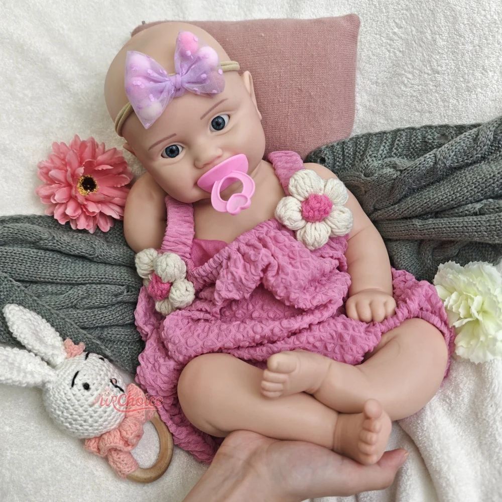 Adorable muñeca Reborn de silicona Artificial de 50CM para niña recién nacida con ojos abiertos para coleccionistas y alivio de la soledad