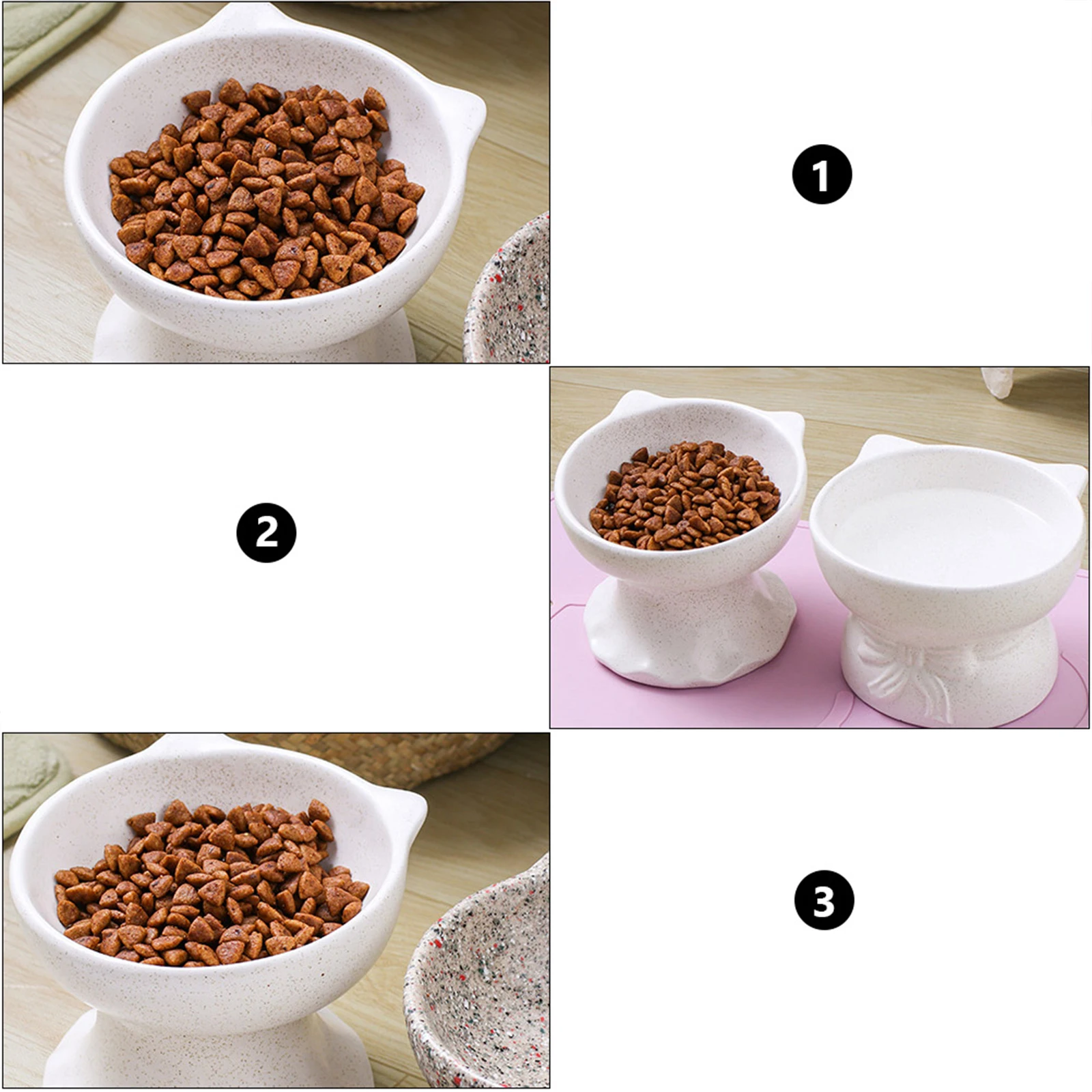 

Ceramic Cat Bowl Inclined Feeding Bowls Water Food Container Cervical Spine Protection Non Slip Easy Clean Oblique Mouth Safe
