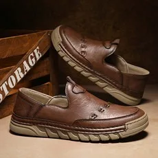 Men's handcrafted genuine leather shoes, luxury casual shoes, men's loafers, high-quality men's driving shoes  sneakers men