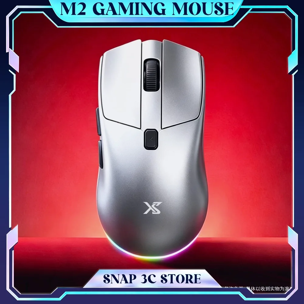 XunShe M2 Tri-Mode Wireless Gaming Mouse PAW3395 26KDPI Ultra-Lightweight Ergonomic Bluetooth 5.0 2.4G Wired Mice for PC Laptop