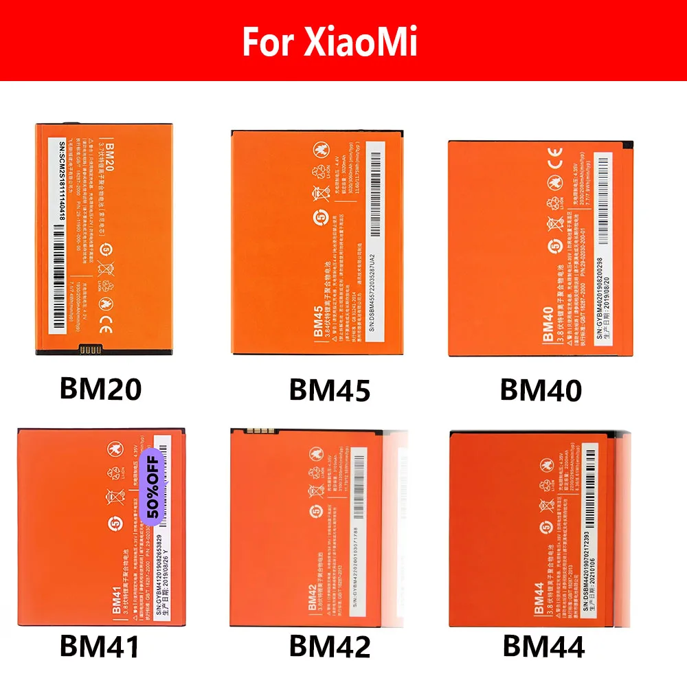 2026 Battery For Xiaomi Redmi Note 2 3 4 4X 5 5A 6 7 Pro Model BM20 BM40 BM41 BM42 BM44 BM46 BM45