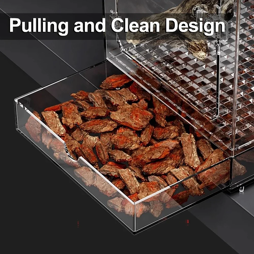 Acrylic Reptile Breeding Box Transparent Visable Arboreal Terrarium Habitat Insect Spider Lizard Scorpion Pet Feeding Cage