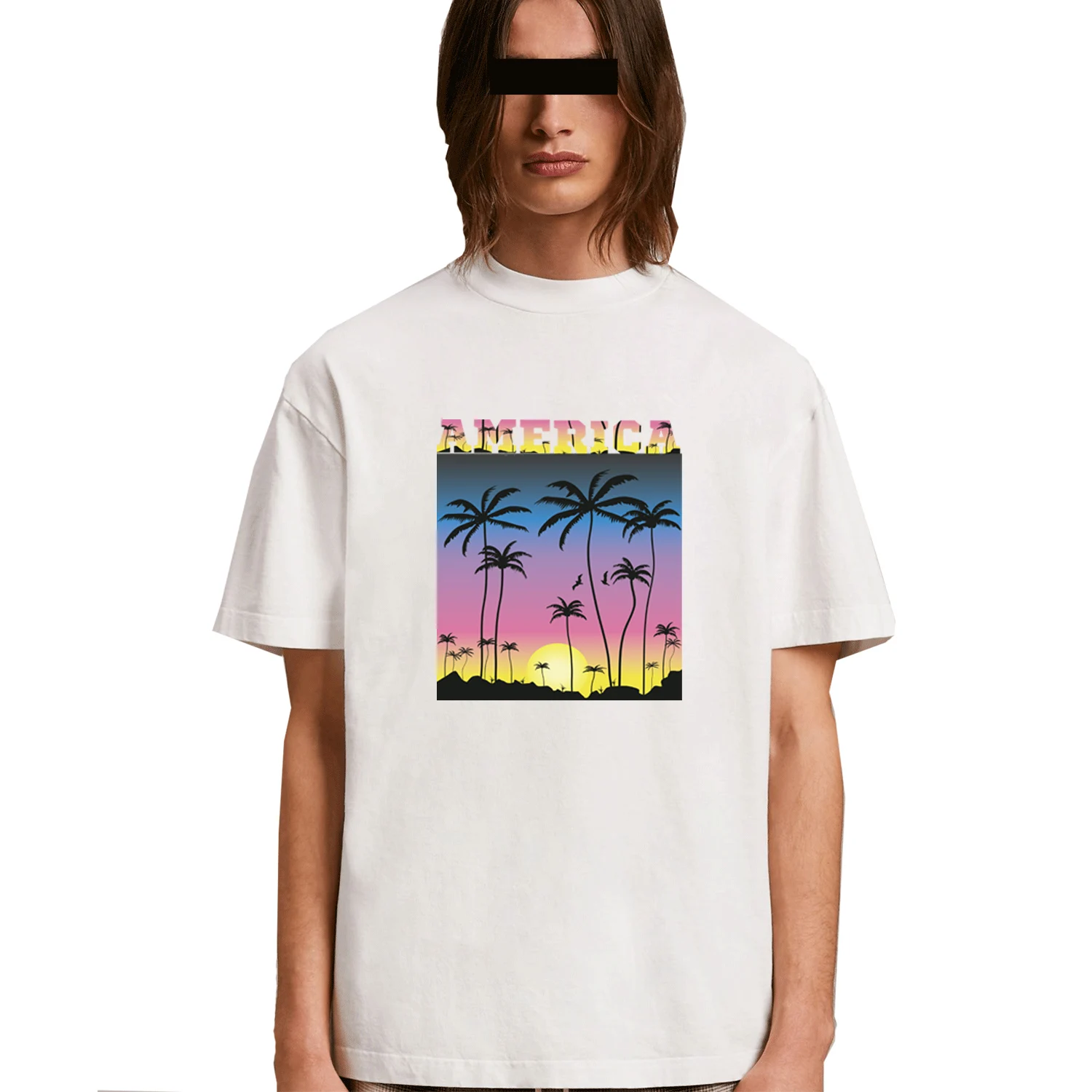 Summer Beach Sunset Coconut Tree Skull Letters \