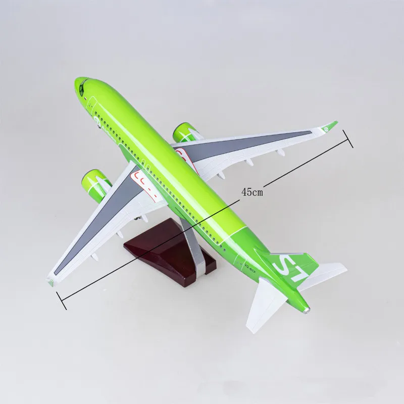 47CM 1/80 Rosja Samolot A320 NEO Siberia S7 Airlines Model Zabawka Światło Z Kołem Diecast Żywica Model Samolotu Kolekcja Wyświetlacz