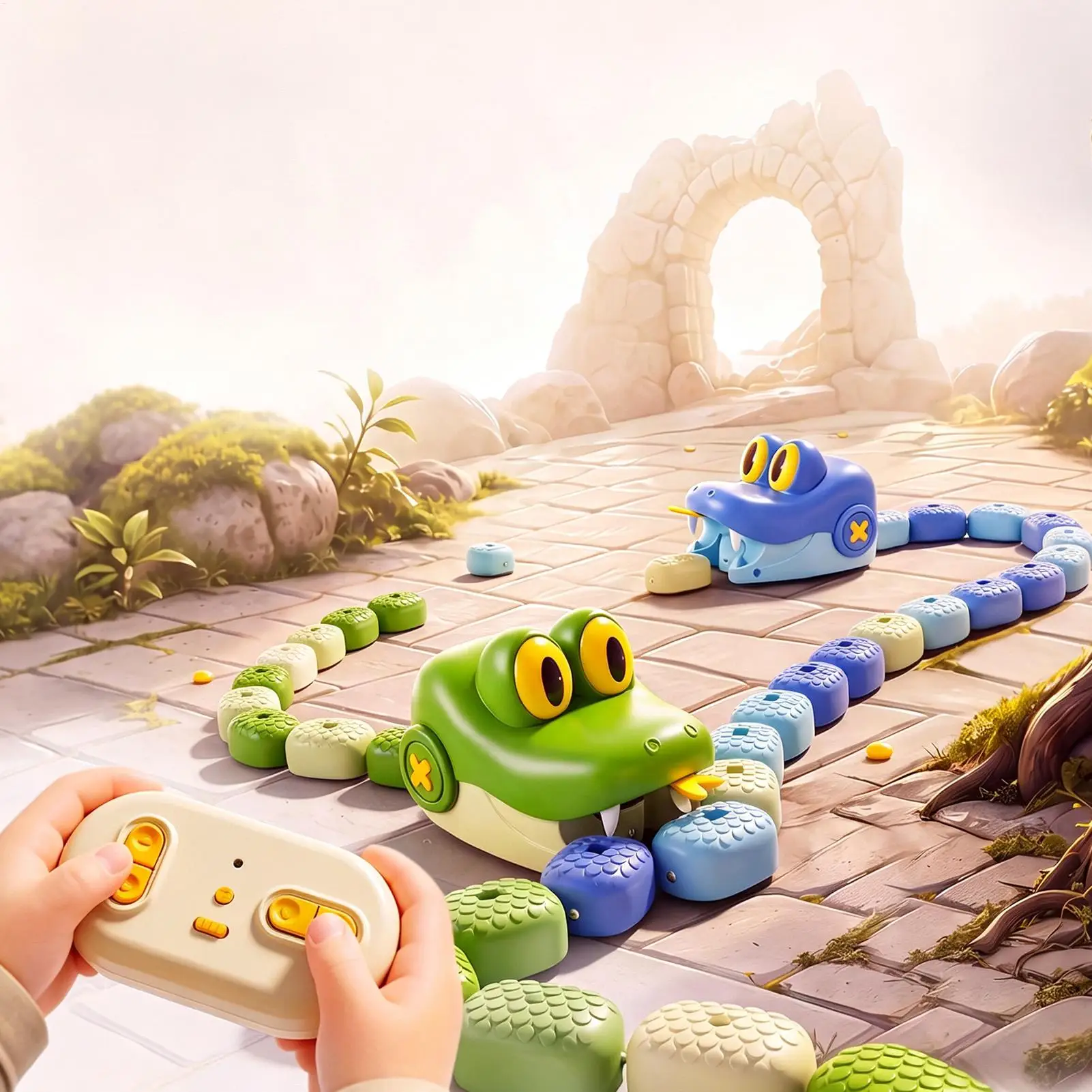 RC Snake Interactive Funny Electronic Eating Animal Car Snake Car For Kids Battle Indoor Family Party Birthday Competition