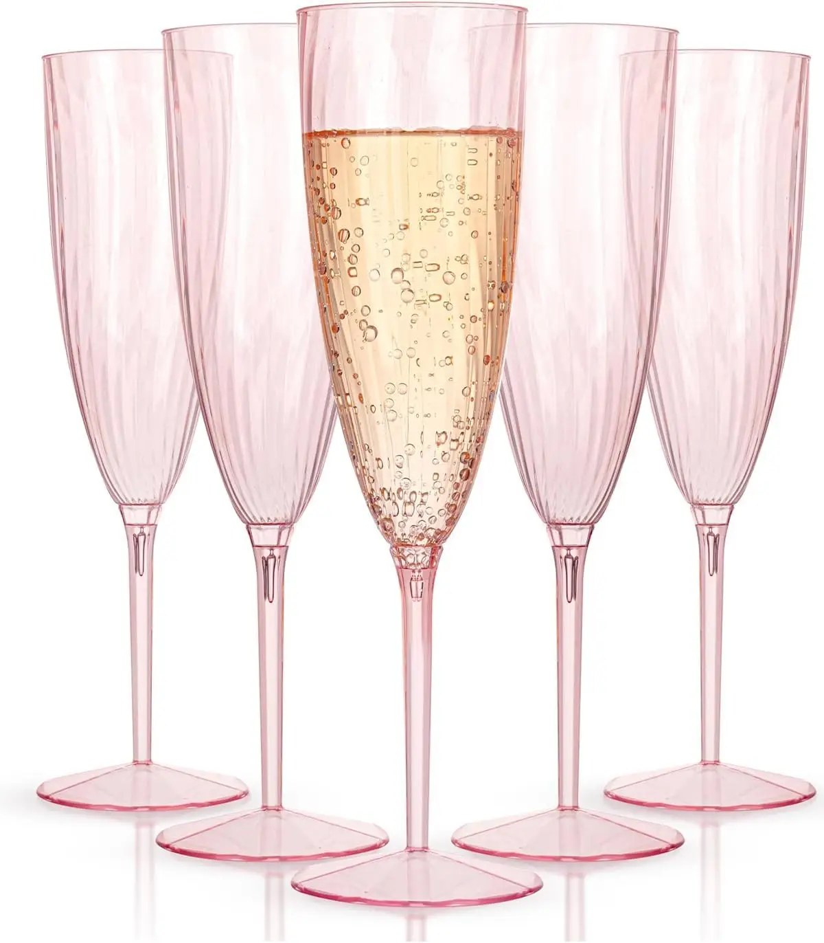 

36PCS Pink Champagne Flutes Plastic - 6OZ Pink Disposable Champagne Flutes Party Supplies for Wedding/Birthday/Parties