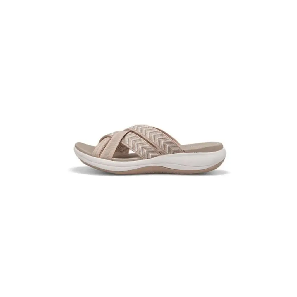 Sandalias cruzadas de fondo grueso para mujer, zapatillas de verano, sandalias suaves de Punta abierta, ligeras, planas, suela suave cruzada,