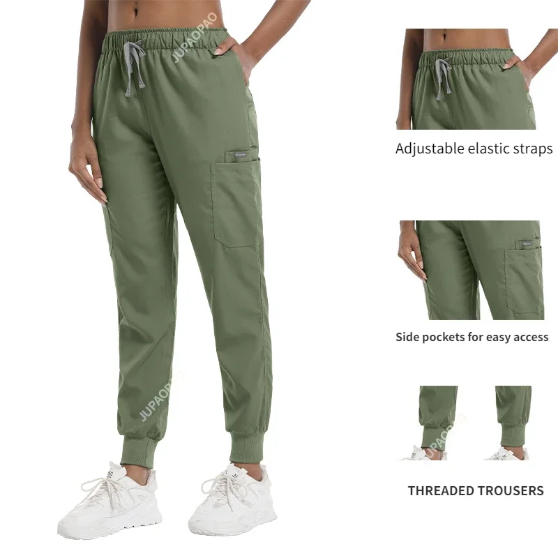 멀티 컬러 스크럽 유니폼 반팔 탑 + 바지 간호 유니폼 여성 애완 동물 가게 의사 스크럽 의료 수술 작업복 스크럽 세트