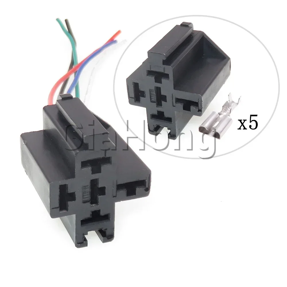 1 Set 5 Ways AC Assembly Unsealed Connectors 6.3 Series Car Modification Sockets Parts Auto Large Current Relay Cable Socket - Detail 1