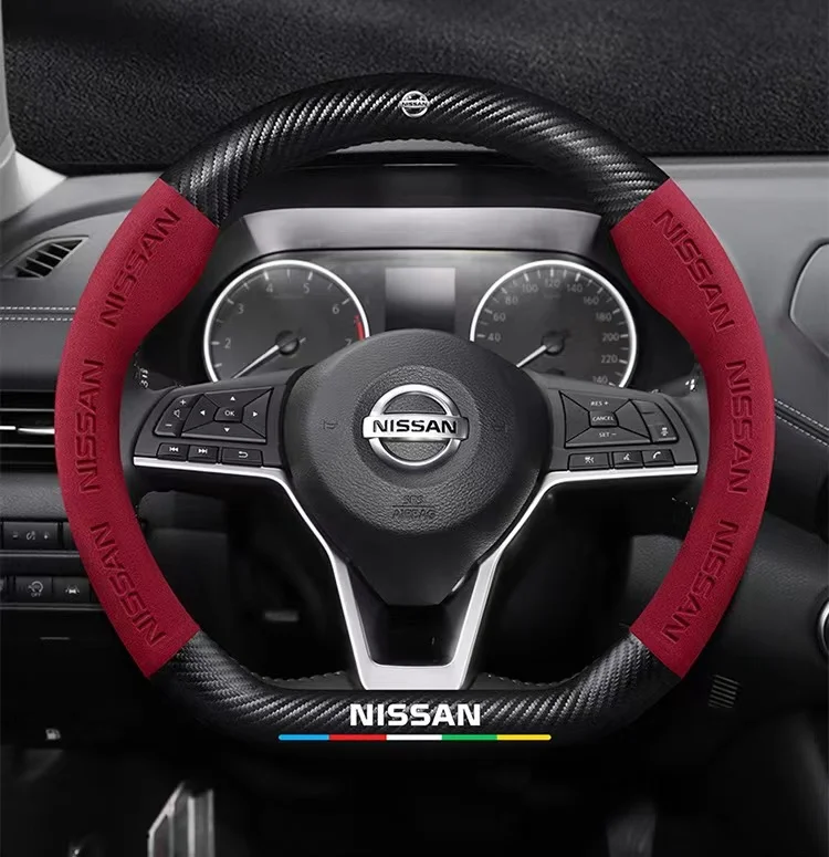 Car Steering Wheel Cover Nissan Qashqai Juke X-Trail Patrol Note Leaf Altima Maxima Micra Murano Rogue Pulsar Sentra Teana Tiida