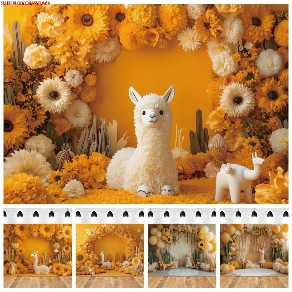 

Kids 1st Birthday Photography Backdrop Balloons Flowers Baby Shower Portrait Cake Smash Party Decor Photo background Studio Prop