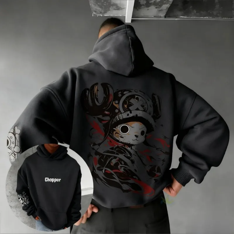 2026 Summer One Piece Chopper Anime Hoodie Men Women New Oversized Casual Streetwear Cosplay Pullover Cotton Sweatshirt Y2k view 2