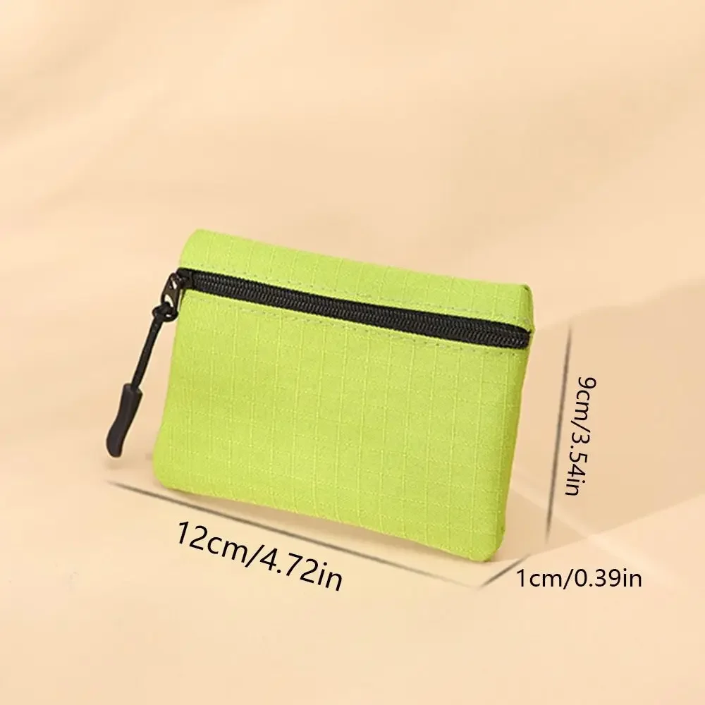 Fashion Zipper Type Coin Purse Women Solid Color Waterproof Small Item Card Storage Bag Travel Portable