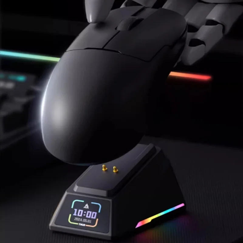 Ajazz Aj159 APEX Wireless Gaming Mouse With Rgb Magnetic Charging Dock, Lightweight Aj159p Gaming Mouse For Pc Laptops