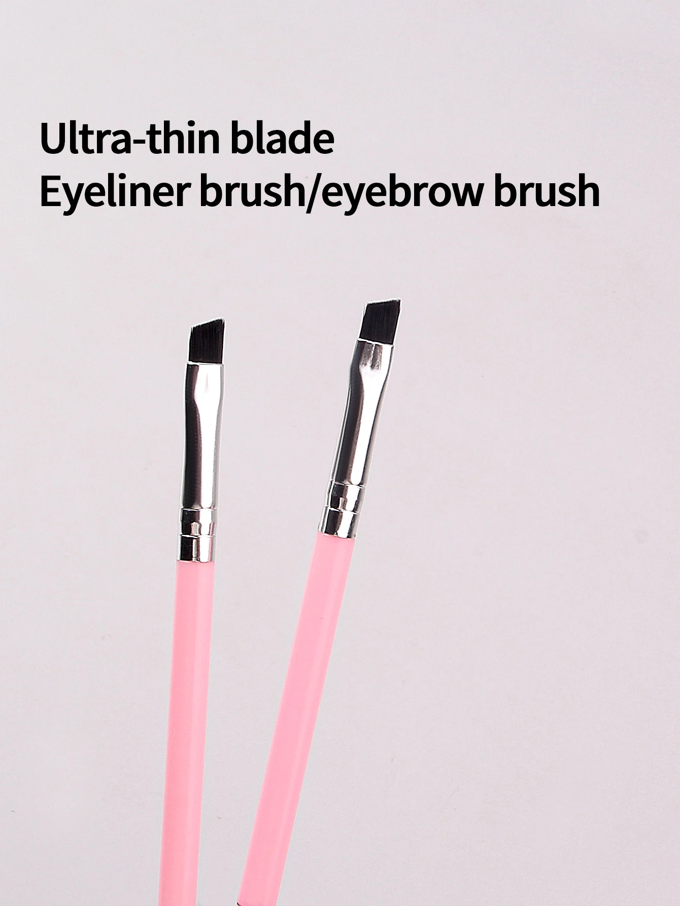2 SZT. Różowe Dwustronne Pędzle do Makijażu - Spiralny Pędzel do Rzęs, Pędzel do Brwi z Narożkiem i Pędzel do Eyelineru |   Wielofunkcyjna szczoteczka do oczu