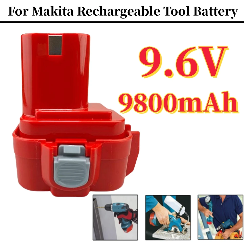 9.6V 9800mAh Rechargeable Battery Pack Power Tool Battery Cordless Drill for Makita 9120 9122 PA09 6207D  Bateria