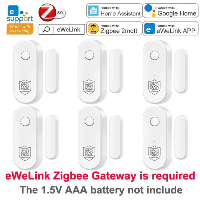 ZigBee Door Window Sensor EWeLink APP Smart Home Security Protection Door Open Closed Detector For Alexa Google Yandex Alice