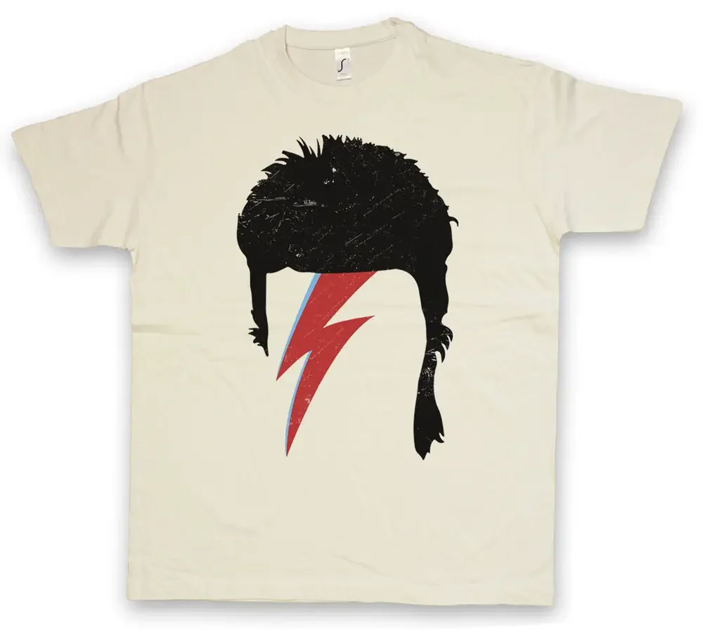 BOWIE HAIRSTYLE T-SHIRT – Hair Ziggy David Cut Music  tops Unisex Summer Short Sleeve