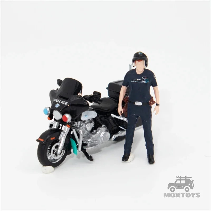 TIME MICRO MoreArt1:64 Police Motorcycles with Figure set White / Black