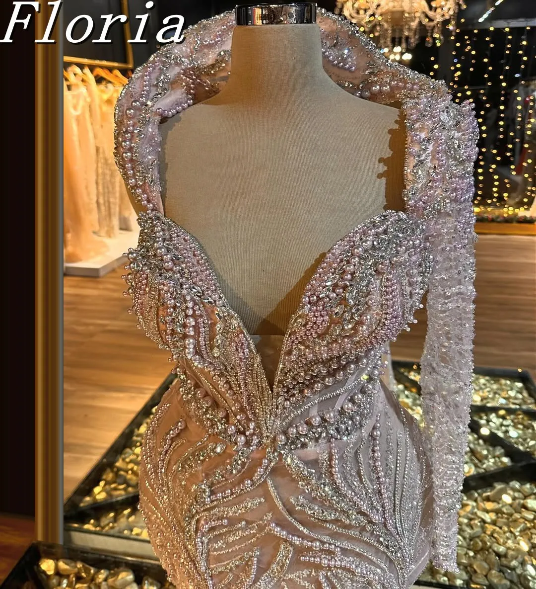 

Fashion Aso Ebi Collared Tulle Cocktail Dress Light Pink Beaded Sweetheart One-Shoulder Party Evening Gowns Awards Ceremony Dres
