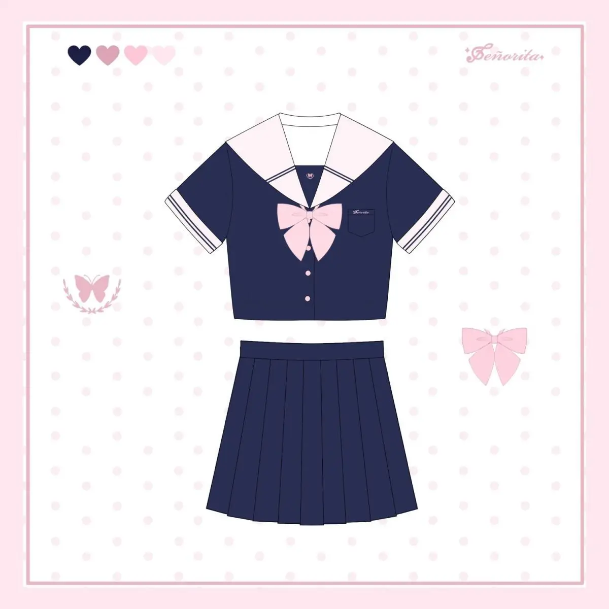 JK Uniforme Rosa scuro Stile college Abito da marinaio a maniche lunghe a maniche corte Ragazza ortodossa Studente Vestito di ruolo COS