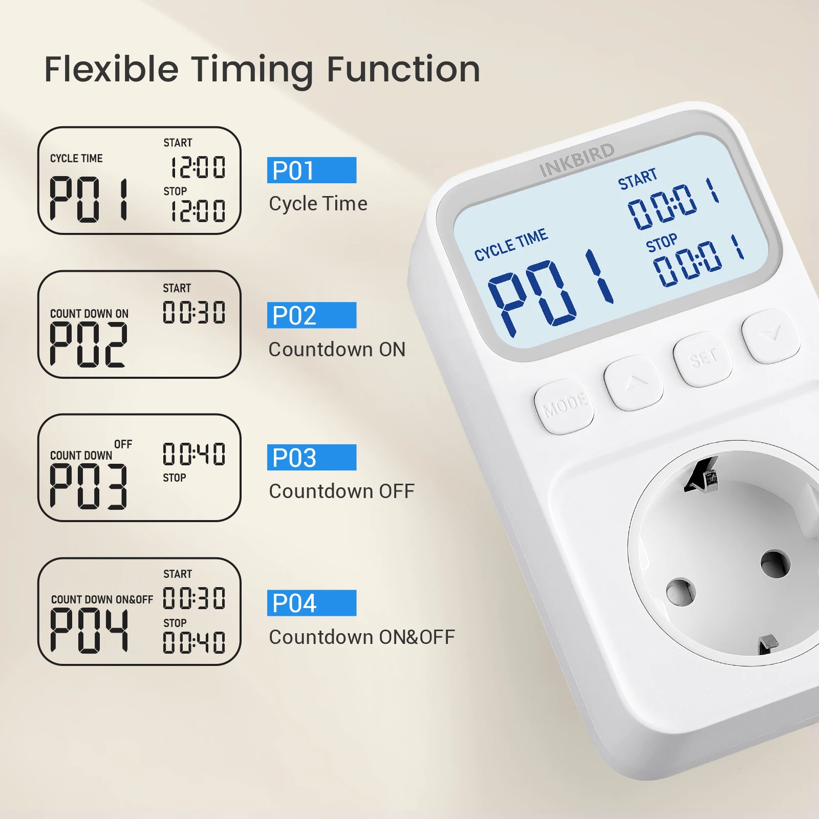 INKBIRD-Controlador De Temperatura, Aquecimento E Arrefecimento, Temporizador Plug-in, Termostato Para Tanques De Peixes, Geladeira, 3 Modos De Controle, C216T